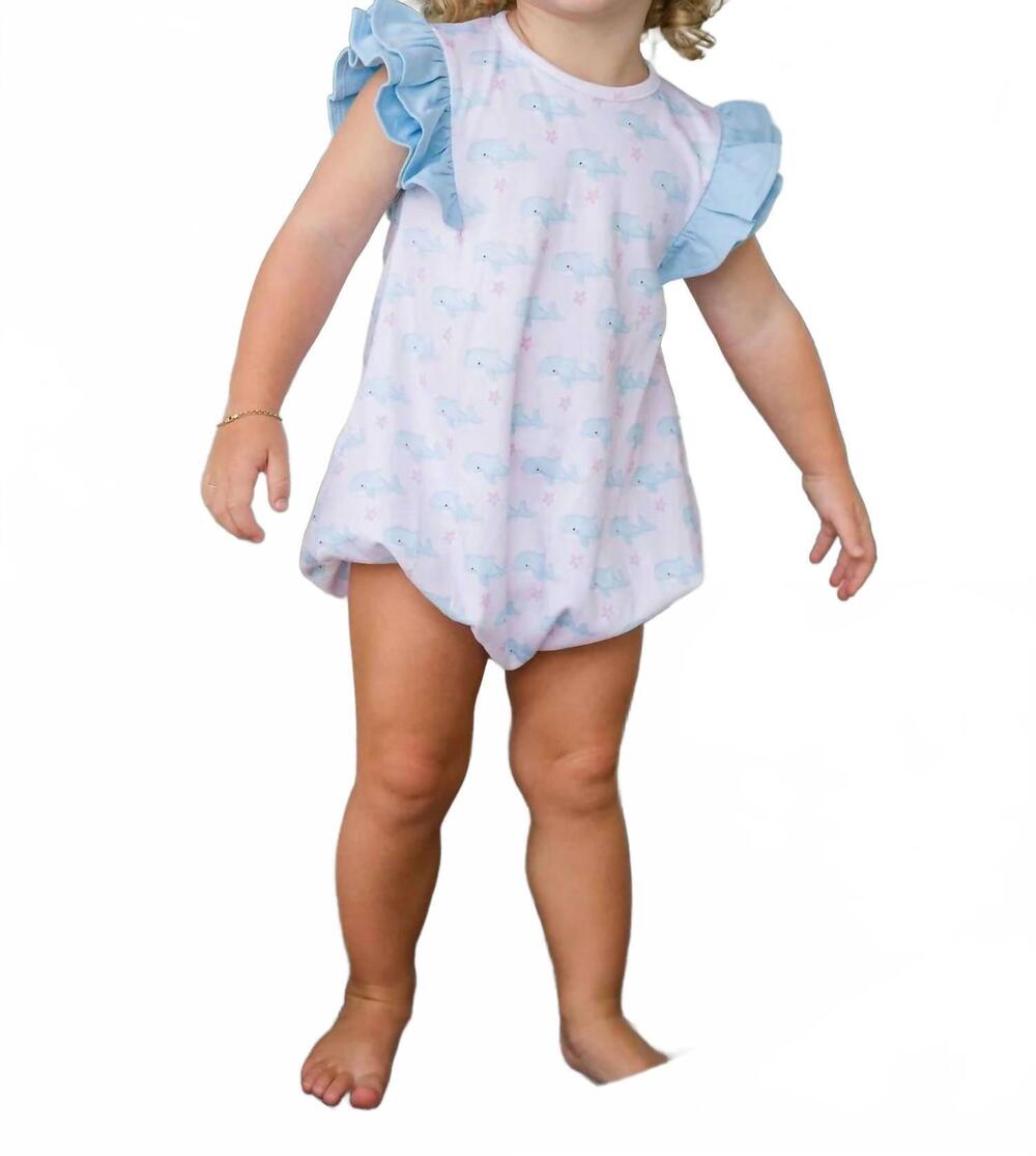 NEW JAMES & LOTTIE girls oh whale knit blake bubble in light pink